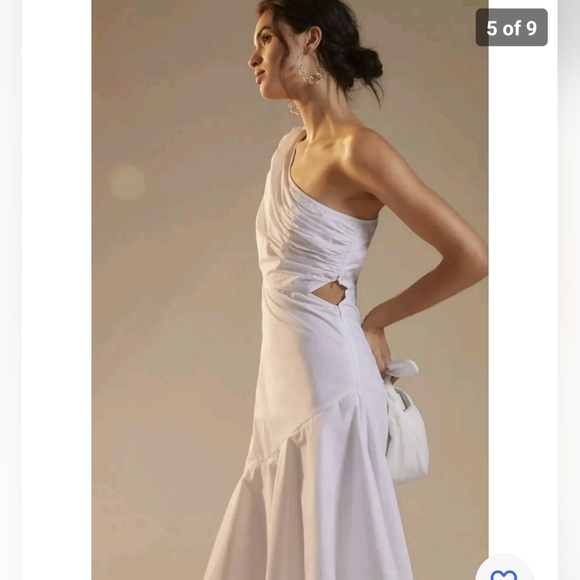 Anthropologie One-Shoulder Midi Dress Size 8 - Picture 5 of 9